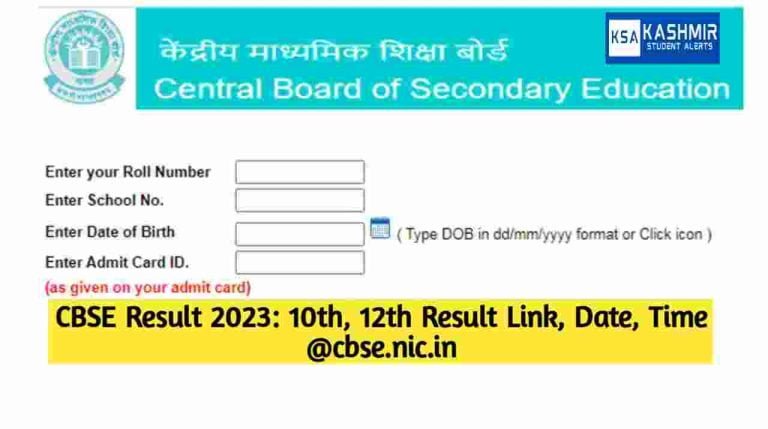 CBSE Result 2023: 10th, 12th Result Link, Date, Time @cbse.nic.in