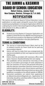 JKBOSE Important notification for MCA Students, check eligibility 1 JKBOSE Important notification