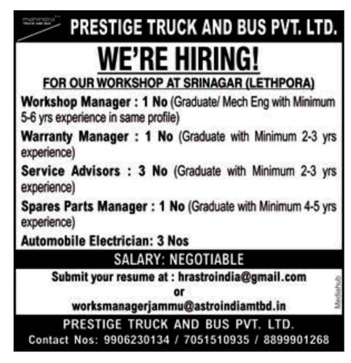 Prestige Truck and Bus Pvt Ltd