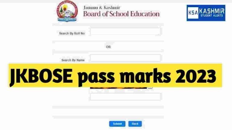 JKBOSE pass marks 2023 Check 10th 12th Theory Practical Pass Marks 2023