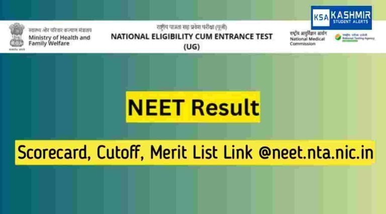 NEET Result 2023 Scorecard Cutoff Merit List Link @neet.nta.nic.in