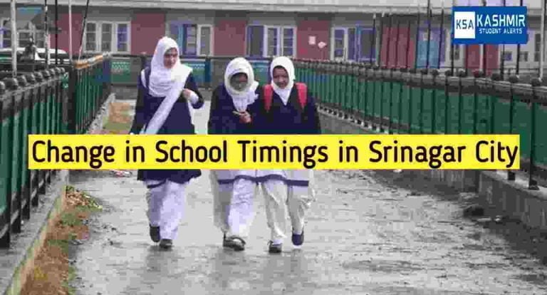 Change in School Timings in Srinagar City