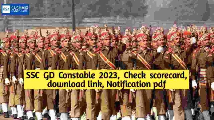 SSC GD Constable 2023, Check scorecard, download link, Notification pdf