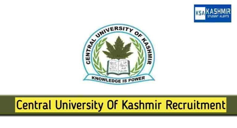 Central University Kashmir JRF Recruitment 2023, check qualification, Salary, Application form