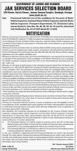 JKSSB Provisional Selection List