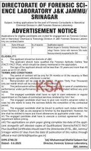 Directorate Of Forensic Science Laboratory J&K 