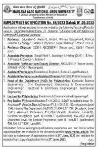MANUU Recruitment 2023 Apply for various professor posts 1 MANUU Recruitment 2023