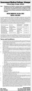 GMC Srinagar Recruitment 2023
