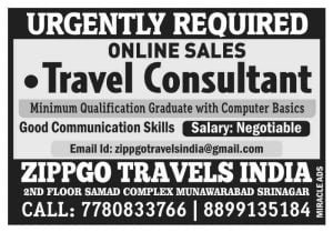 ZIPPGO TRAVELS Srinagar Jobs Recruitment 2023 1 ZIPPGO TRAVELS Srinagar Jobs Recruitment 2023