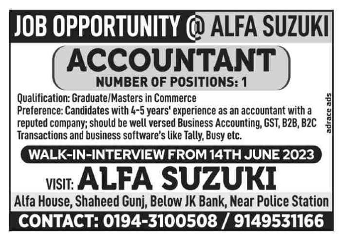 ALFA SUZUKI Jobs