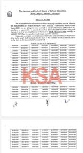 JKBOSE 11th Class Important notification