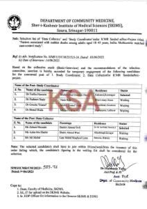 SKIMS Selection list for various posts, download here 1 SKIMS Selection list for various posts