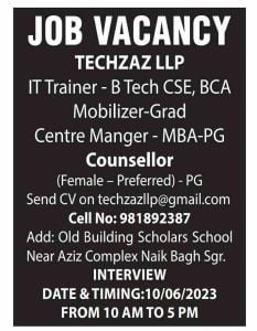 Jobs in Srinagar Apply for various vacancies