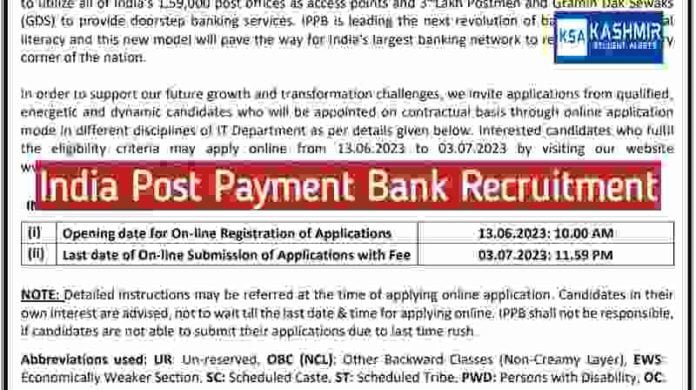 India Post Payment Bank Recruitment