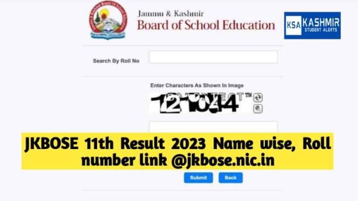 JKBOSE 11th Result 2023 Name