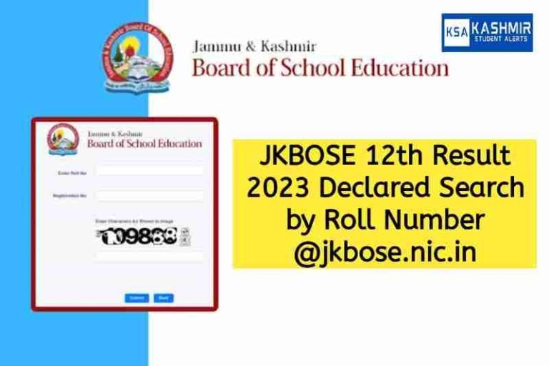 JKBOSE 10th Result 2023 Declared Search by Roll Number @jkbose.nic.in