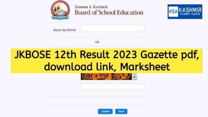 JKBOSE 12th Result 2023 Name