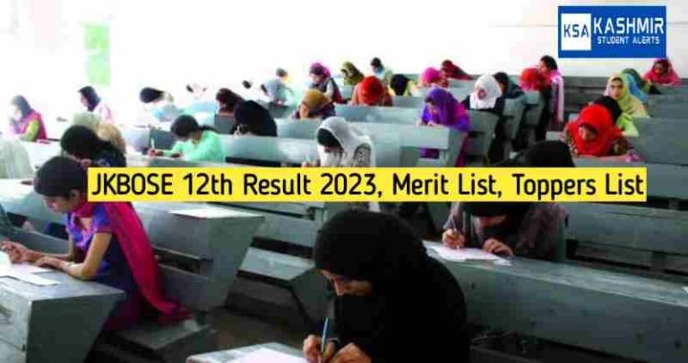 JKBOSE 12th Result 2023 Merit List Toppers List