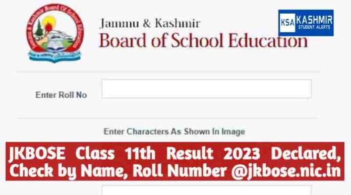 JKBOSE Class 11th Result 2023 Declared, Check by Name, Roll Number @jkbose.nic.in