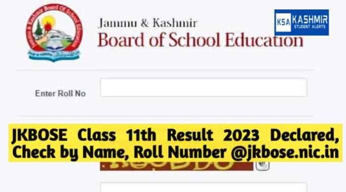 JKBOSE 11th Result Gazette Pdf 2023, Search by name