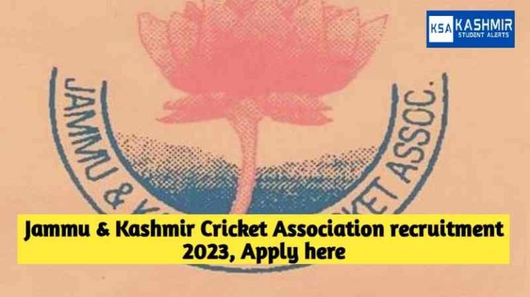 Jammu & Kashmir Cricket Association recruitment 2023, Apply here
