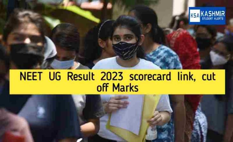 neet.nta.nic.in NEET UG Result 2023 scorecard link, cut off Marks