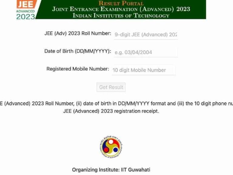JEE Advanced Result 2023 Declared, check Score, toppers list