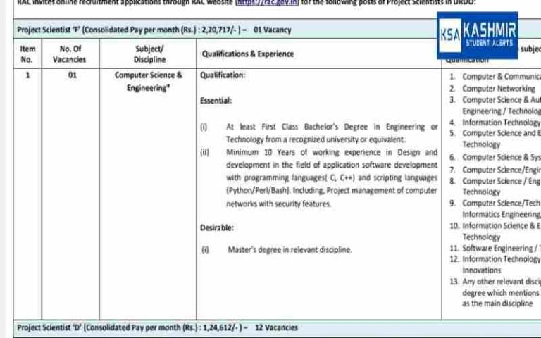 DRDO Recruitment 2023, notification, vacancy, Apply online