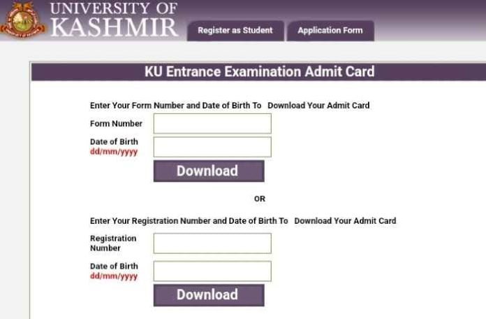 Kashmir University Admit Card