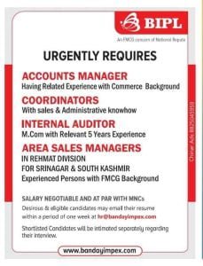 BIPL Recruitment 2023 for Accounts Manager, Area Sales Managers, Coordinators 1 BIPL Recruitment 2023 for Accounts Manager, Area Sales Managers, Coordinators