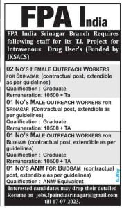 FPA India Srinagar Recruitment 2023, Apply for various vacancies