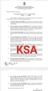 Transfers and Postings of Forest Officers, read order here