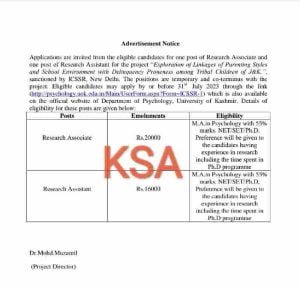 University Of Kashmir Job Recruitment 2023, Fresh Vacancies Released 1 University Of Kashmir Job Recruitment 2023, Fresh Vacancies Released