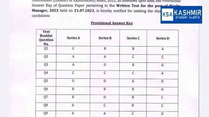 JKSSB releases provisional answer key for written exam held on May 19