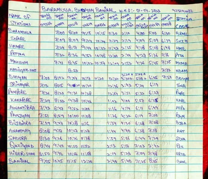 Train Timing Kashmir 2023 | Kashmir Train Timing 2023