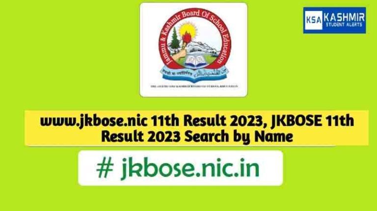 JKBOSE 11th Result 2023, jkbose.nic.in 11th passing marks theory/practical
