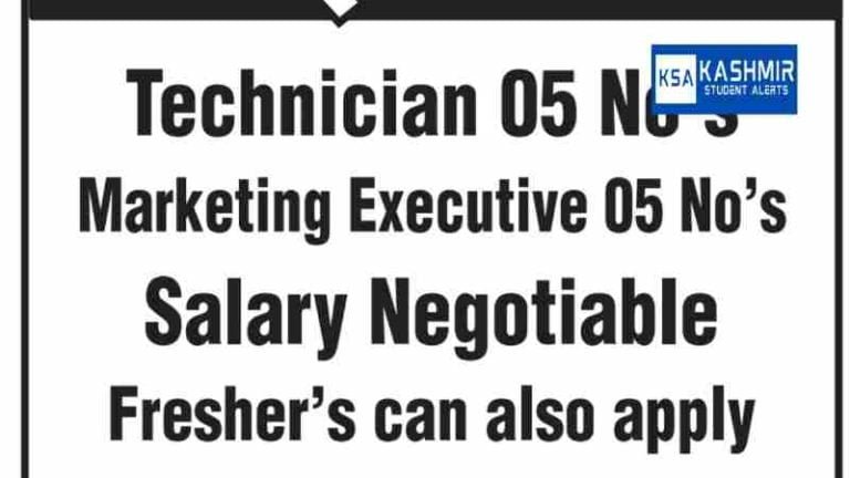 Technician, Marketing Executive Recruitment 2023, know details here