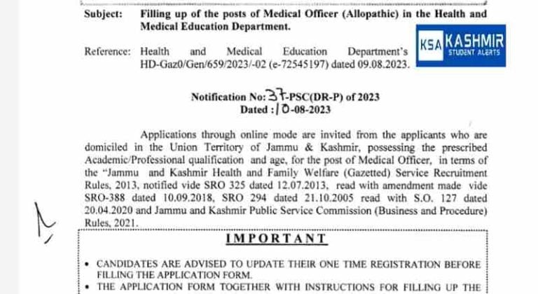 JKPSC Recruitment 2023 for over 240 posts Apply online, Salary, Age, Qualification and How to Apply