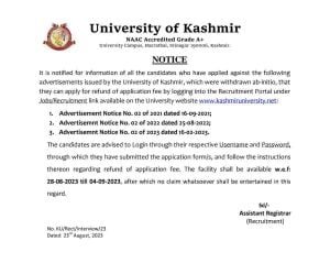 Kashmir University Advertisement Notification 2023 1 Kashmir University Advertisement Notification 2023