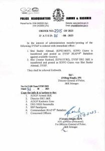 Transfers and postings of DySPs, check order copy here