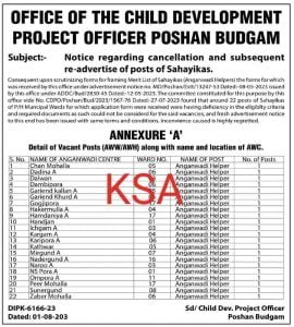 8th pass Anganwadi Helpers/ workers Recruitment 2023, know how to apply 1 8th pass Anganwadi Helpers/ workers Recruitment 2023, know how to apply