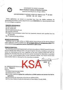 SKIMS Recruitment 2023