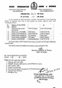 Transfers and postings of DySPs, read order here