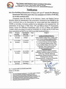 JKBOSE 10th 11th Revised Date Sheet 2023 Private Bi-Annual, download here 1 JKBOSE 10th 11th Revised Date Sheet 2023 Private Bi-Annual