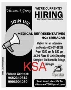 Medical Representatives (MR) Jobs Recruitment 2023, Apply here