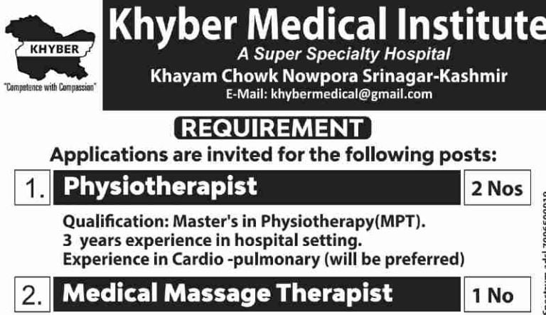 Khyber Medical Institute Recruitment 2023 – know how to apply