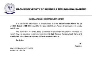 IUST Library Assistant Advertisement Notice 2023 1 IUST Library Assistant Advertisement Notice 2023