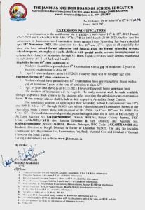 JKBOSE Important notifications for class 10th & 12th, check here