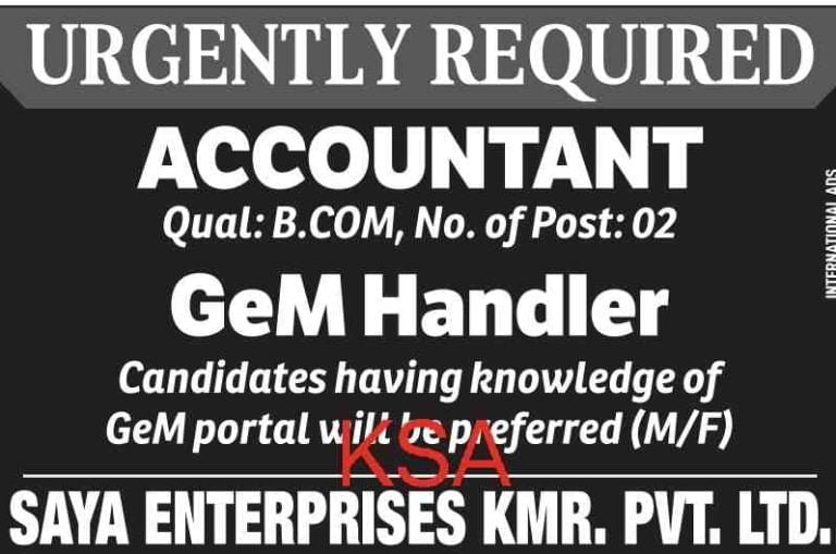 SAYA ENTERPRISES Recruitment 2023, details here