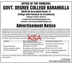 GMC Baramulla Recruitment 2023 Check Vacancy, Eligibility, Last Date 